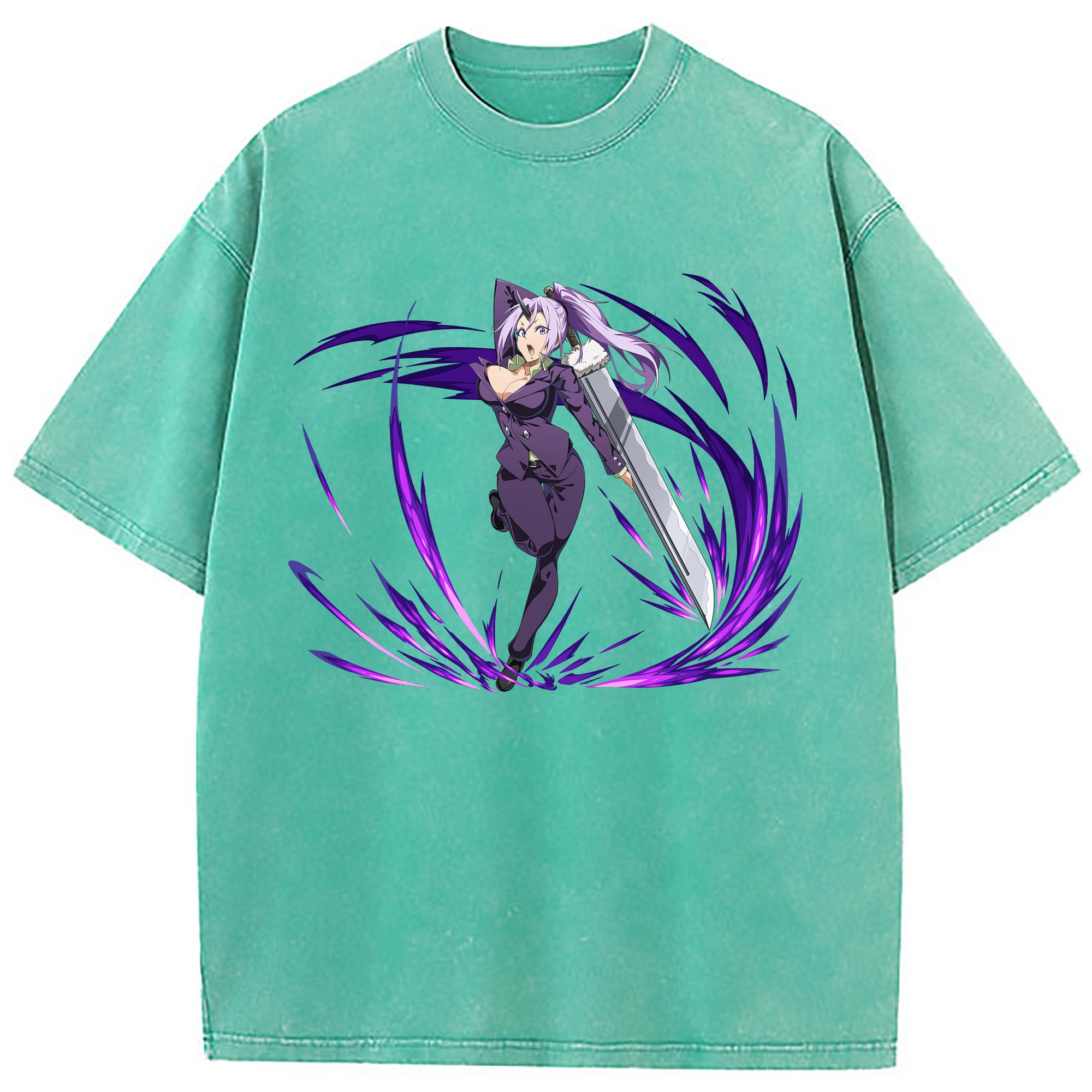 （画像用） 転スラ Regarding Reincarnated to Slime 綿100% ヴィンテージ風 半袖Tシャツ（フロントプリント）